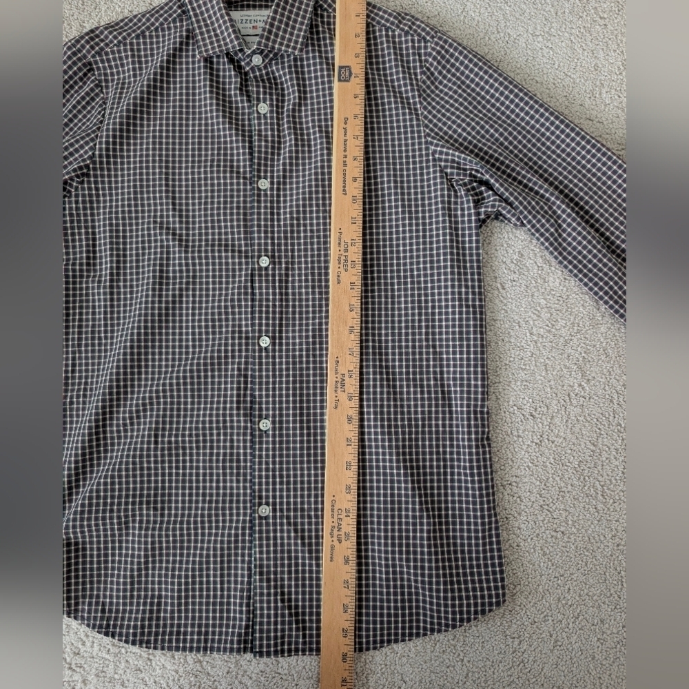 Mizzen+Main Shirt Med Standard Fit Performance Button Up Long Sleeve Men Plaid - Picture 8 of 8